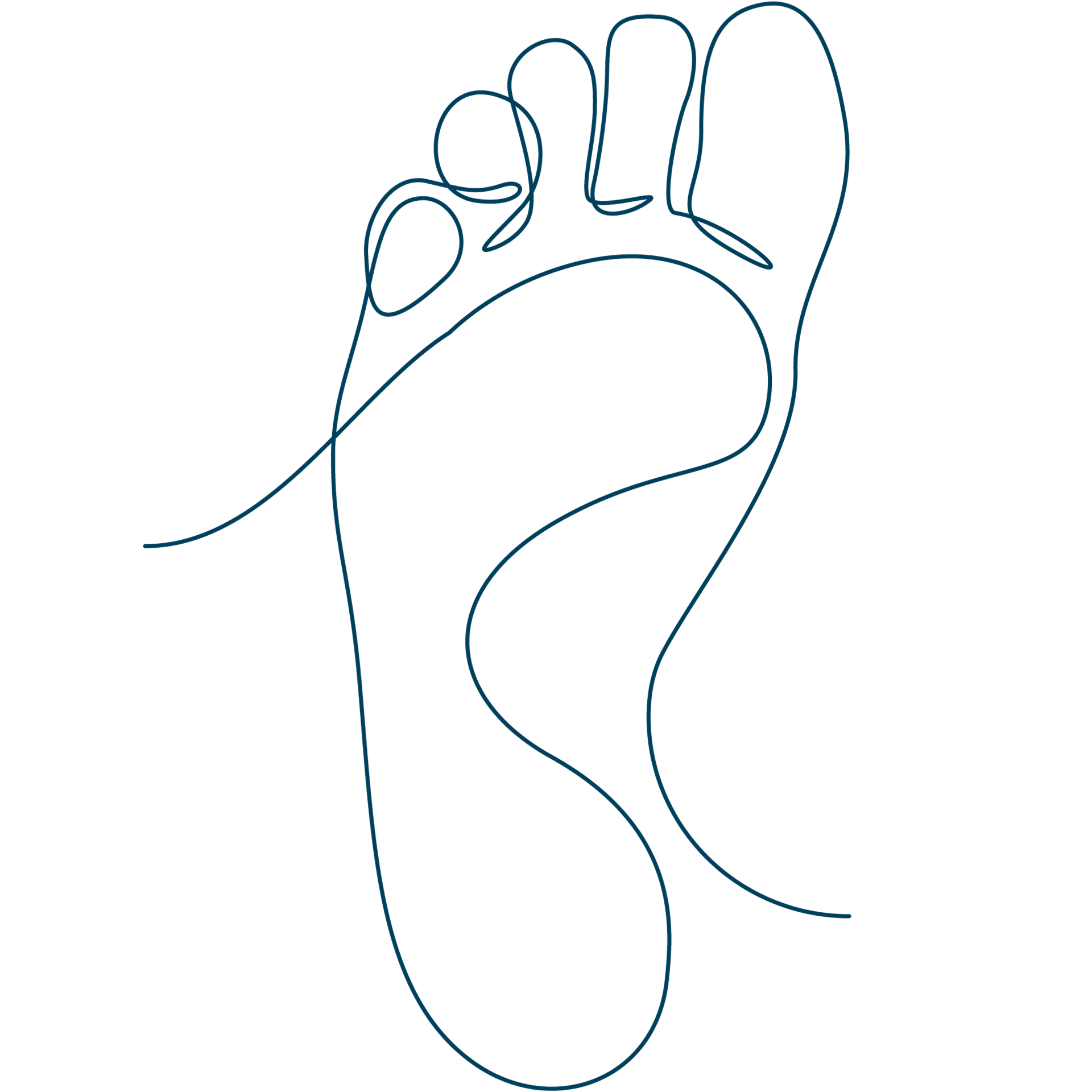 Diese Line-Art-Zeichnung eines Fußes bildet den Link zu den Sixtus Fuß-Produkten.