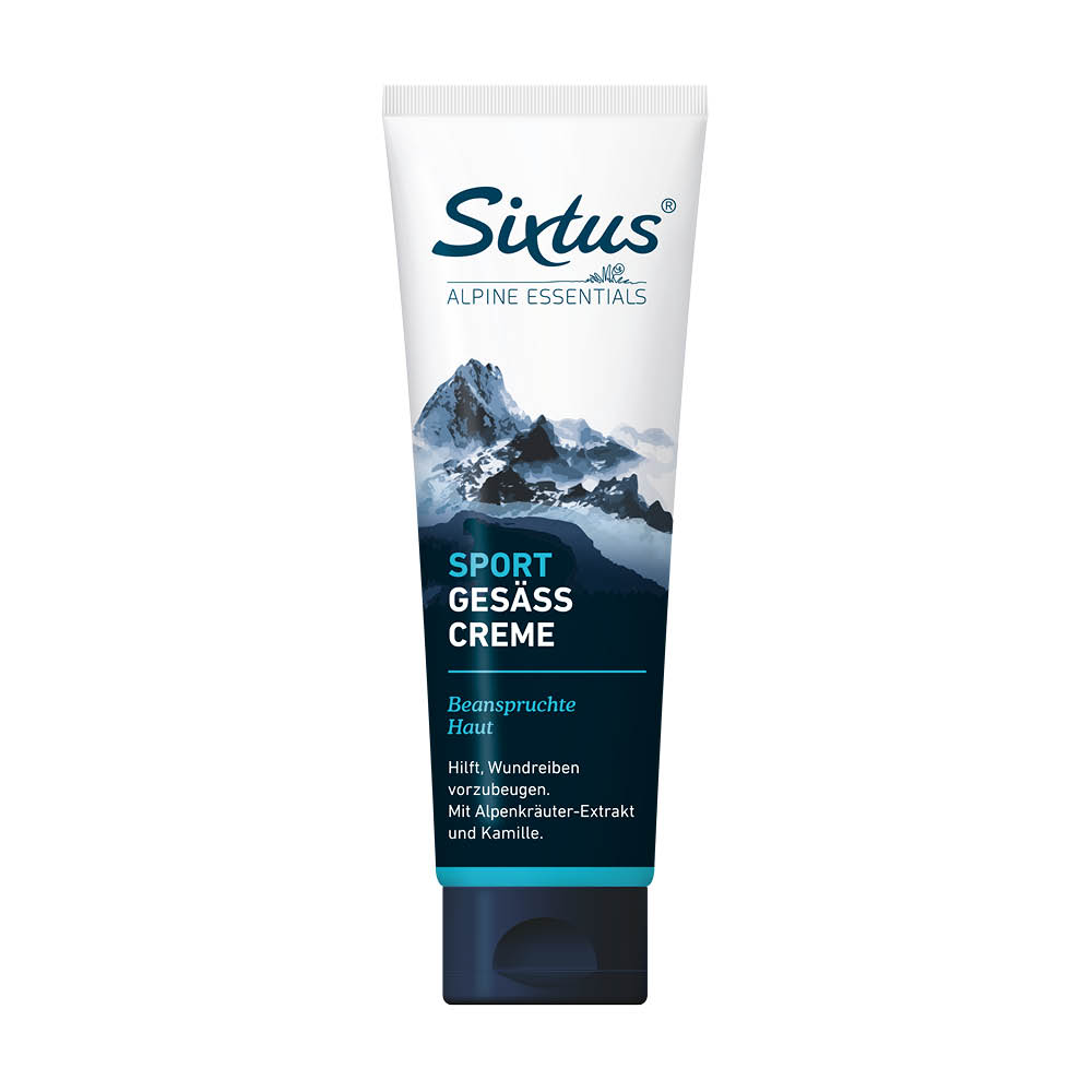 Produktabbildung von Sixtus Sport Gesäss Creme als 125-ml-Tube für beanspruchte Haut