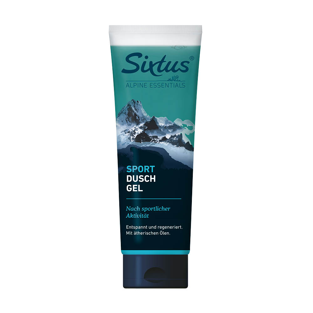Produktabbildung von Sixtus Sport-Duschgel als 250-ml-Tube zur Hautpflege und Regeneration